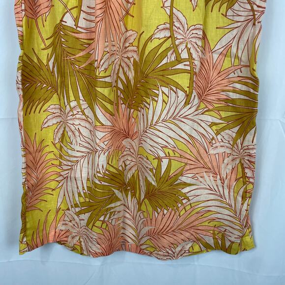 Tahari Women's 100% Linen Tropical Yellow/Pink Beach Faux Wrap Skirt Size XL - Picture 7 of 8